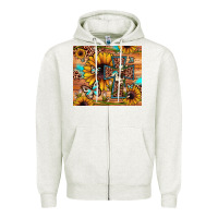 Oatmeal Heather cross sunflower butterfly Zipper Hoodie - JahusDesignShop