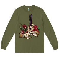 Army Green hair hustler 4 Long Sleeve Tee - SublimationCraftShop