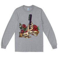 Heather Grey hair hustler 4 Long Sleeve Tee - SublimationCraftShop