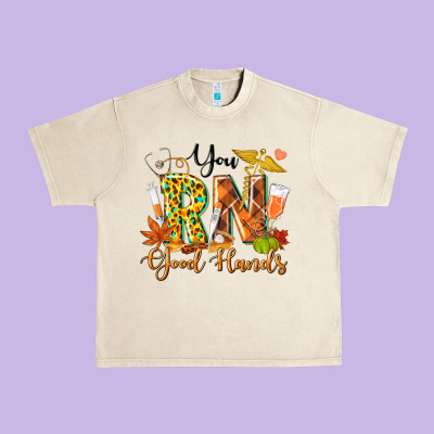 You Rn Good Hands Fall Urban Heavy Tee Designed By Texasbilliewilder
