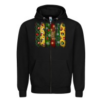 Black christmas brushstroke Zipper Hoodie - BundleAndBundleShop