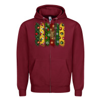 Burgundy christmas brushstroke Zipper Hoodie - BundleAndBundleShop
