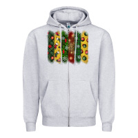 Heather Grey christmas brushstroke Zipper Hoodie - BundleAndBundleShop