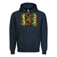 Navy christmas brushstroke Zipper Hoodie - BundleAndBundleShop