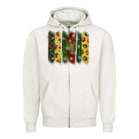Oatmeal Heather christmas brushstroke Zipper Hoodie - BundleAndBundleShop
