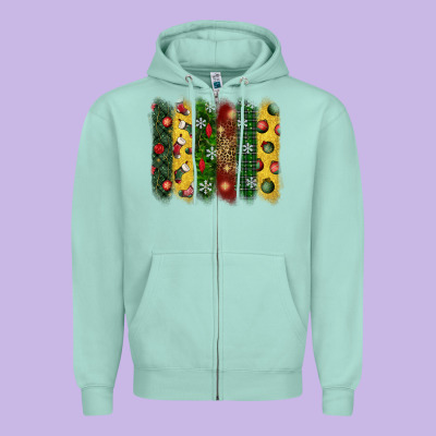 Christmas Brushstroke Zipper Hoodie Designed By Bundleandbundleshop