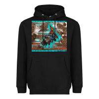 Black western rodeo bullfighter serape leopards turquoise's gliterrs Heavyweight Hoodie - BarkalooDesign