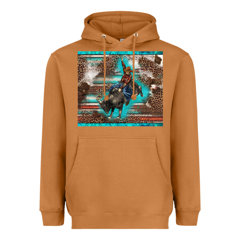 Western Rodeo Bullfighter Serape Leopards Turquoise's Gliterrs Heavyweight Hoodie by BarkalooDesign | Teevron
