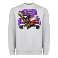 Heather Grey Mardi Gras Truck With Farm Animals Heavyweight Sweatshirt - RanaPortraitStore