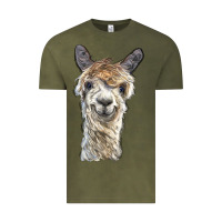 Vintage Olive alpaca Vintage Tee - BarkalooDesign