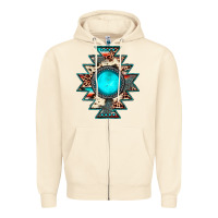 Sandshell aztec leopard turquoise gemstone Zipper Hoodie - JahusDesignShop