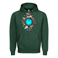Sports Green aztec leopard turquoise gemstone Zipper Hoodie - JahusDesignShop