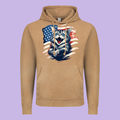 Cat1 Vintage Hoodie Designed By Unal Design