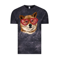 Shiba Inu With Love Glasses Vintage Tee | Teevron