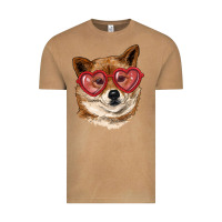 Vintage Camel shiba inu with love glasses Vintage Tee - RanaPortraitStore