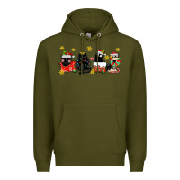 Army Green christmas cats Premium Hoodie - MaliasSmallBusiness