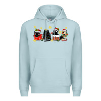 Blue Mist christmas cats Premium Hoodie - MaliasSmallBusiness