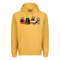 Mustard christmas cats Premium Hoodie - MaliasSmallBusiness