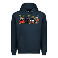 Navy christmas cats Premium Hoodie - MaliasSmallBusiness