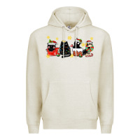 Oatmeal Heather christmas cats Premium Hoodie - MaliasSmallBusiness