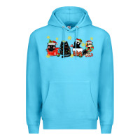 Ocean Blue christmas cats Premium Hoodie - MaliasSmallBusiness