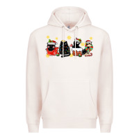Pale Pink christmas cats Premium Hoodie - MaliasSmallBusiness