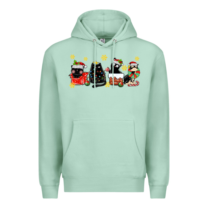 Christmas Cats Premium Hoodie by MaliasSmallBusiness | Teevron