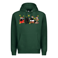 Sports Green christmas cats Premium Hoodie - MaliasSmallBusiness