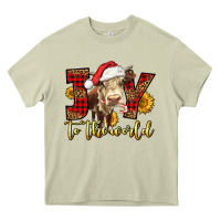 Mossy joy to the world christmas cow Heavy Core Tee - LillyAllenDesigns