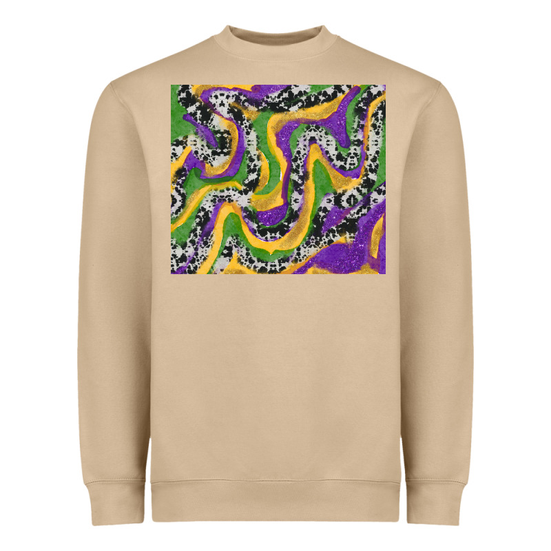Mardi Gras Cowhide Heavyweight Sweatshirt by RanaPortraitStore | Teevron