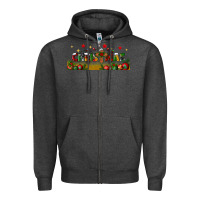 Charcoal Heather christmas with christmas cross libbey glass Zipper Hoodie - BundleAndBundleShop