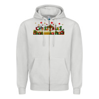 Dove Grey christmas with christmas cross libbey glass Zipper Hoodie - BundleAndBundleShop