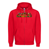 Red christmas with christmas cross libbey glass Zipper Hoodie - BundleAndBundleShop
