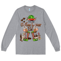 Heather Grey im the coffee lover elf Long Sleeve Tee - FaDigitalArtStudio