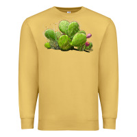 Antique Gold desert prickly pear cactus Premium Sweatshirt - LillyAllenDesigns