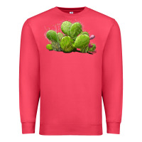 Cardinal desert prickly pear cactus Premium Sweatshirt - LillyAllenDesigns
