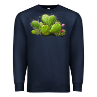 Navy desert prickly pear cactus Premium Sweatshirt - LillyAllenDesigns