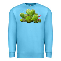 Ocean Blue desert prickly pear cactus Premium Sweatshirt - LillyAllenDesigns