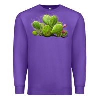 Purple desert prickly pear cactus Premium Sweatshirt - LillyAllenDesigns