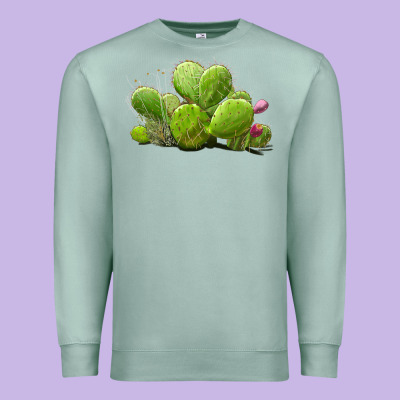 Desert Prickly Pear Cactus Premium Sweatshirt Designed By Lillyallendesigns