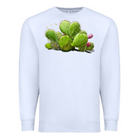White desert prickly pear cactus Premium Sweatshirt - LillyAllenDesigns