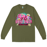 Army Green breast cancer warrior Long Sleeve Tee - AdoDesignShop