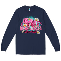 Navy breast cancer warrior Long Sleeve Tee - AdoDesignShop