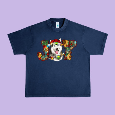 Husky Christmas Joy Urban Heavy Tee Designed By Ranaportraitstore