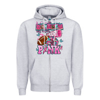 Heather Grey in october we wear cheer pink football Zipper Hoodie - AdoDesignShop