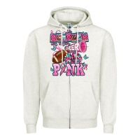 Oatmeal Heather in october we wear cheer pink football Zipper Hoodie - AdoDesignShop