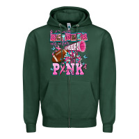 Sports Green in october we wear cheer pink football Zipper Hoodie - AdoDesignShop