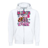 White in october we wear cheer pink football Zipper Hoodie - AdoDesignShop