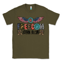 Army Green freedom john Classic Tee - CowhideDigitalArt