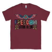 Burgundy freedom john Classic Tee - CowhideDigitalArt